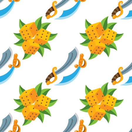 Seamless pattern for design surface Pirate sword.のイラスト素材