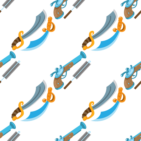Seamless pattern for design surface Pirate sword.のイラスト素材