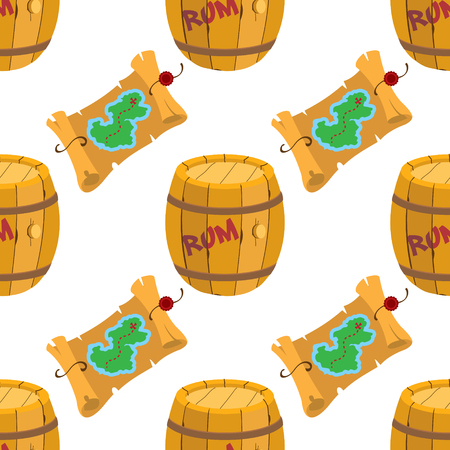 Seamless pattern for design surface Map of the island with buried treasure.のイラスト素材