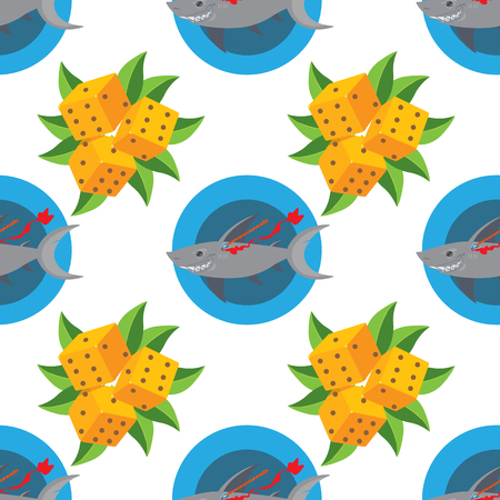 Seamless pattern for design surface Wounded shark.のイラスト素材