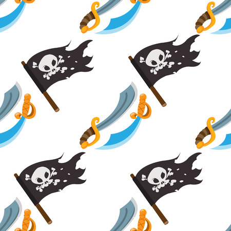 Seamless pattern for design surface Pirate sword.のイラスト素材