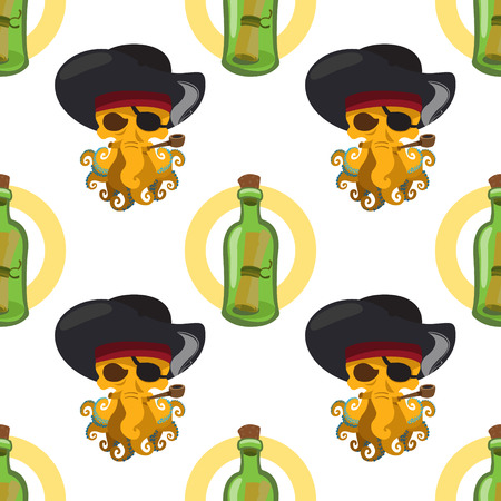 Seamless pattern for design surface Message in a bottle.の写真素材