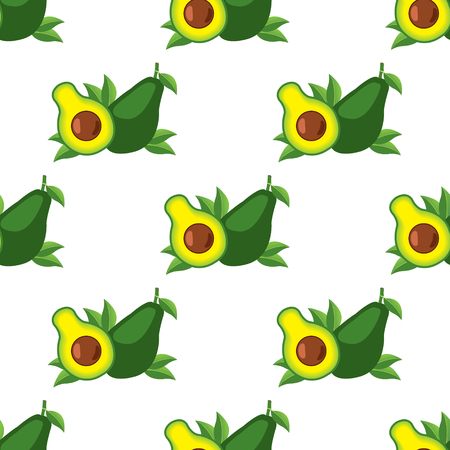 Seamless pattern with the image of avocado for design of packing, fabric, wallpaper.のイラスト素材