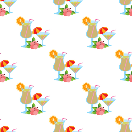 Seamless pattern with the image of cocktails.のイラスト素材