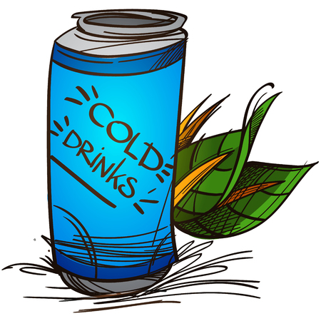 Jar with a drink on a white background. Fast food.のイラスト素材