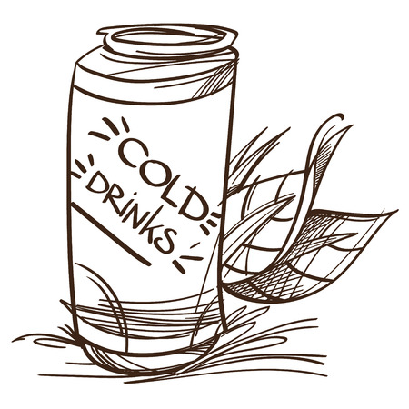 Jar with a drink on a white background. Fast food.のイラスト素材