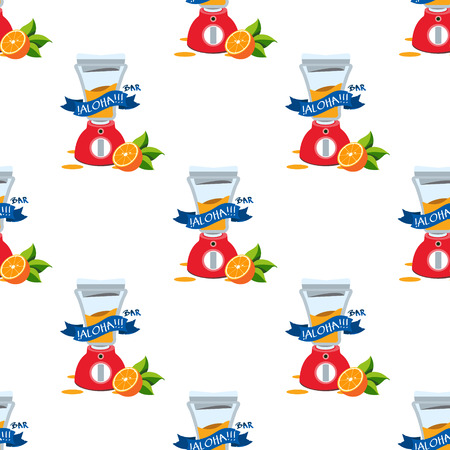 Seamless pattern with the image of a juicer.のイラスト素材