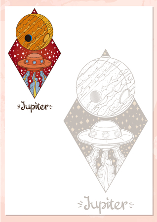 Landscape of planet. Rhombus. Jupiterのイラスト素材
