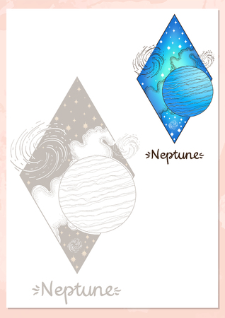Landscape of planet. Rhombus. Neptuneのイラスト素材