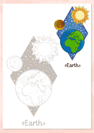 Landscape of planet. Rhombus. Earthのイラスト素材