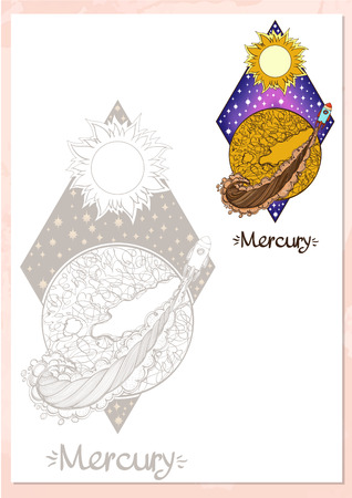 Landscape of planet. Rhombus. Mercury.のイラスト素材