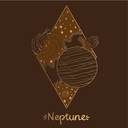 Landscape of planet. Rhombus. Neptuneのイラスト素材