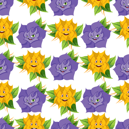 Set of illustrations on the theme of fairy tale Alice's Adventures in Wonderland. Seamless pattern can be used for wallpaper, pattern fills, web page background, surface textures.のイラスト素材