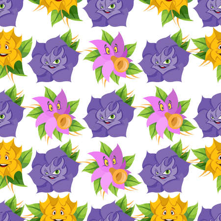 Set of illustrations on the theme of fairy tale Alice's Adventures in Wonderland. Seamless pattern can be used for wallpaper, pattern fills, web page background, surface textures.のイラスト素材