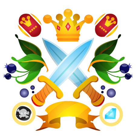 Sketch of tattoo with a crowns and crown. Drawing on themes Ganster to design T-shirts, playing cards, theme parties.のイラスト素材