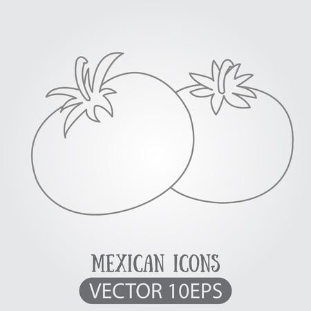 Tomatoes isolated outline drawing for coloringのイラスト素材