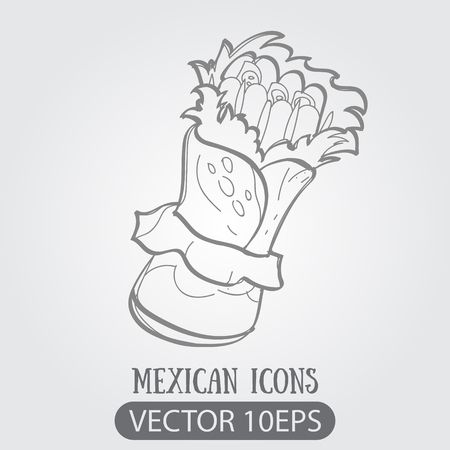 Enchilada logo. Traditional Mexican cuisine. Illustrations coloring.のイラスト素材