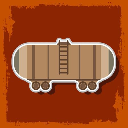 Railway tank. Vector illustration on burgundy background.のイラスト素材