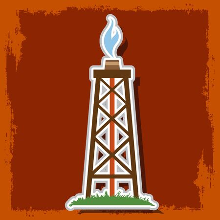 Oil, gas rig logo.のイラスト素材