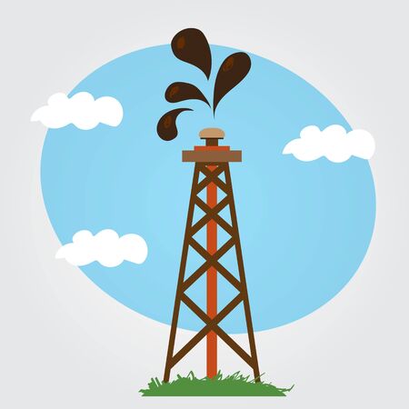 Oil, gas rig logo on a white backgroundのイラスト素材