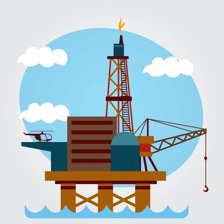 Gas, oil platform.のイラスト素材