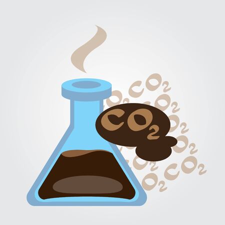 Carbon dioxide in vitro, CO2, chemical analysisのイラスト素材