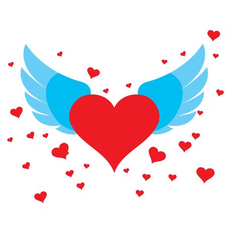 Heart with wings for design and congratulations wedding paraphernaliaのイラスト素材