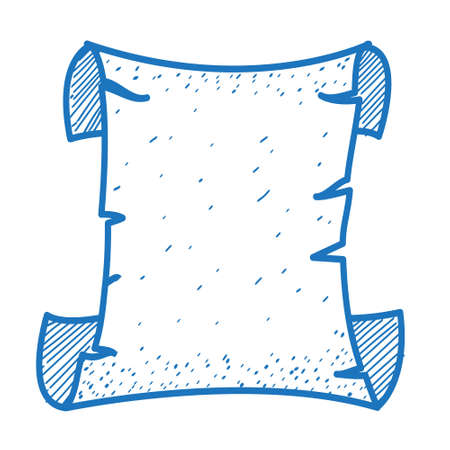 Ancient parchment sketch of the logo. Element for infographics in the hand drawing style.のイラスト素材