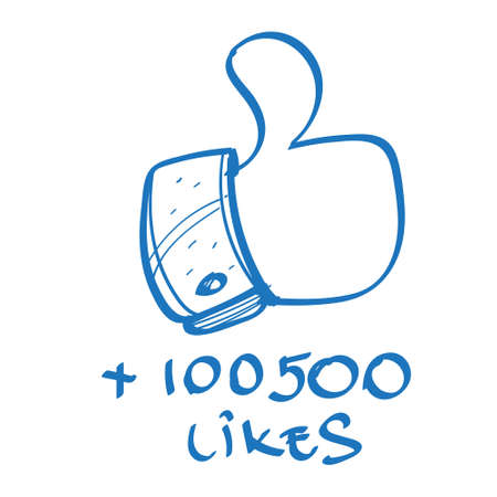A gesture of approval. Element for infographics in the hand drawing style.のイラスト素材