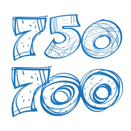 Figures 700 and 750 are a sketch. The elements for infographics with a hand-drawing style.のイラスト素材