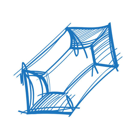 Faceted stone logo sketch. Element for infographics in the hand drawing style.のイラスト素材