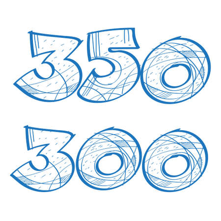 Figures 300 and 350 are a sketch. The elements for infographics with a hand-drawing style.のイラスト素材