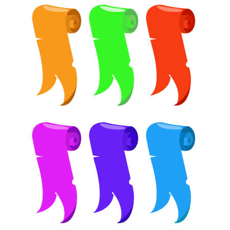 Set of vertical multi-colored banners. Wide ribbon with place for textのイラスト素材