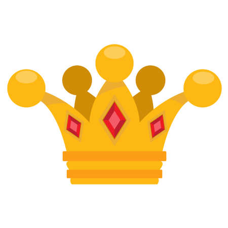 Cartoon headdress king. Illustration for the game cloakroom. Sticker for gaming mobile applicationsのイラスト素材