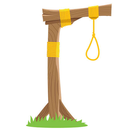 Gallows. Sketch device for hanging. Objects of medieval lifeのイラスト素材