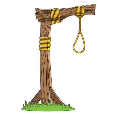 Gallows. Sketch device for hanging. Objects of medieval lifeのイラスト素材