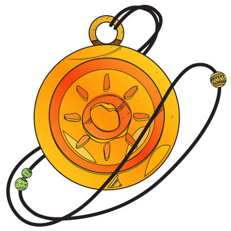 Magic Round Locket. Illustration for gaming mobile applicationsのイラスト素材