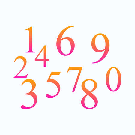 Set of colored numbers.のイラスト素材