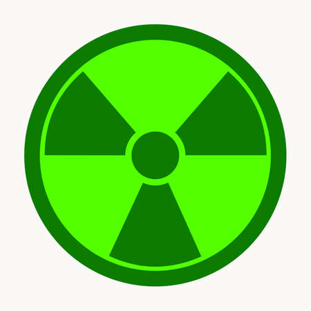 Radioactive contamination icon. Green color icon