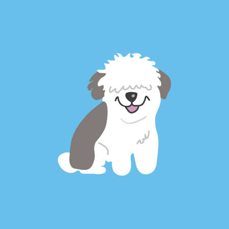 English shepherd dog icon. Vector illustration.のイラスト素材