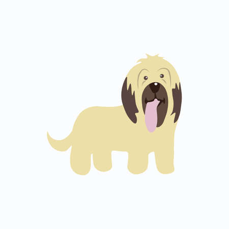 Briard dog. Dog icon. Vector illustration.のイラスト素材