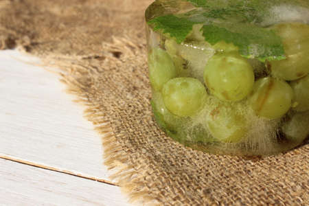 Frozen white grapes