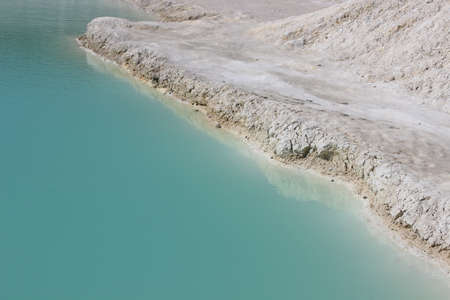 Beautiful background of white clay. Clay miningの写真素材