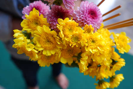 Flowers for pray to buddhaの写真素材