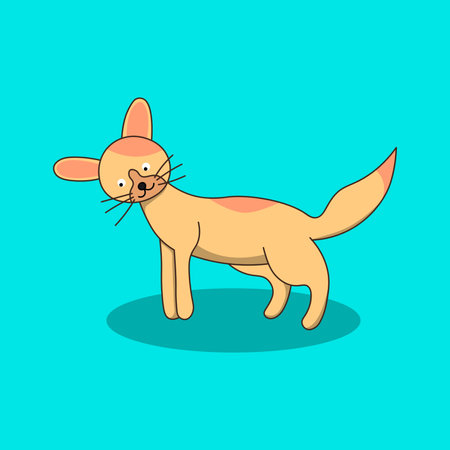 cute fox looking for something, vector illustrationのイラスト素材