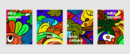 Vector Colorful Abstract Doodle Background for Banner, poster, website, social media story, and...