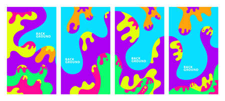 Colorful liquid abstract background pattern for social media templateのイラスト素材
