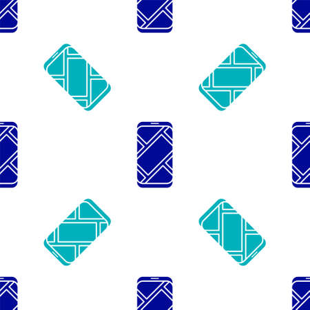 Blue Infographic of city map navigation icon isolated seamless pattern on white background. Mobile App Interface concept design. Geolacation concept. Vector Illustrationのイラスト素材