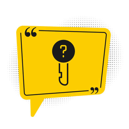 Black Undefined key icon isolated on white background. Yellow speech bubble symbol. Vector Illustrationのイラスト素材