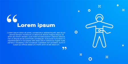 White line Bungee jumping icon isolated on blue background. Vector Illustrationのイラスト素材